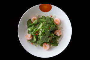 Baby spinach dry miso salad with shrimp (optional)